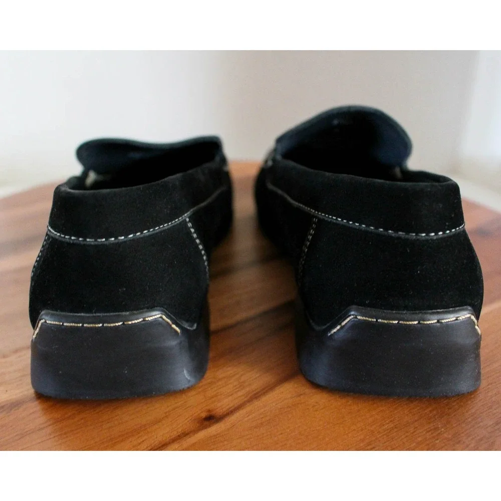 Gordon Rush Shoes Mens 9 Black Suede Slip On Loafers Moc Toe Drivers